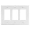 Hubbell Wallplate M-Size 3-Gang 3) Decorator White - PJ263W