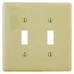 Hubbell Wallplate Nylon Jumbo 2-Gang 2) Toggle Ivory - NPJJ2I