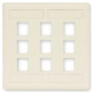 Hubbell Face Plate Rear-Loading 12 Port Double Gang Office White