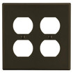 Hubbell Wallplate 2-Gang 2) Duplex Brown - P82