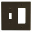Hubbell Wallplate 2-Gang 2) Duplex Brown - P82