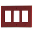 Hubbell Wallplate 3-Gang 3) Decorator Red - P263R