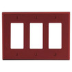 Hubbell Wallplate 3-Gang 3) Decorator Red - P263R