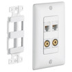 Hubbell NetSelect Decorator Frame 1 Gang 4 Port White - NS614W