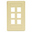 Hubbell Face Plate Rear-Loading 6 Port Single Gang Electric Ivory - IFP16EI