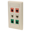 Hubbell Face Plate Rear-Loading 6 Port Single Gang Electric Ivory - IFP16EI