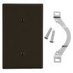 Hubbell Wallplate 1-Gang Strap Mount Blank Brown - P14