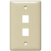 Hubbell Multimedia Wall Plate Standard Size Rear-Loading 1 Gang 2 Port Ivory