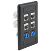 Hubbell Face Plate Rear-Loading 6 Port Single Gang Black - IFP16BK