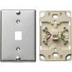Telephone Wall Jack 6 Position 4 Conductor Screw Terminations Stainless Steel