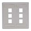 Face Plate Rear-Loading 6 Port Double Gang White