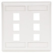 Hubbell Face Plate Rear-Loading 6 Port Double Gang White - IFP26W