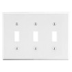 Hubbell Wallplate 3-Gang 3) Toggle Gang White - P3W