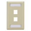 Black Box Keystone Wallplate - Single-gang 2-PORT Ivory - WPT460