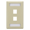 Black Box Keystone Wallplate - Single-gang 2-PORT Ivory - WPT460