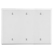Hubbell Wallplate 3-Gang 3 Box Mount Blank White - P33W