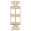Hubbell NetSelect Decorator Frame 1 Gang 4 Port Ivory - NS614I