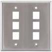 Face Plate 2 Gang 6 Port Stainless Steel
