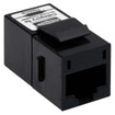 Hubbell Snap-Fit Inline Coupler Cat5e Slim Black - SFC5EBK