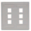 Face Plate Rear-Loading 6 Port Double Gang Gray