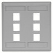 Hubbell Face Plate Rear-Loading 6 Port Double Gang Gray - IFP26GY