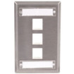 Hubbell Face Plate with Label Fields 1 Gang 3 Port Stainless Steel