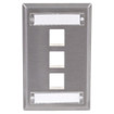 Hubbell Face Plate with Label Fields 1 Gang 3 Port Stainless Steel - SSFL13