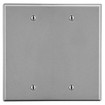 Hubbell Wallplate 2-Gang 2 Box Mount Blank Gray - P23GY