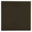 Hubbell Wallplate M-Size 2-Gang 2 Box Mount Blank Brown - PJ23