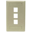 Hubbell Face Plate Rear-Loading 3 Port Single Gang Electric Ivory