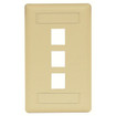 Hubbell Face Plate Rear-Loading 3 Port Single Gang Electric Ivory - IFP13EI