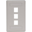 Hubbell Face Plate Rear-Loading 3 Port Single Gang Office White