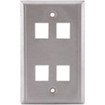 Hubbell Face Plate 1 Gang 4 Port Stainless Steel