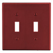 Hubbell Wallplate 2-Gang 2) Toggle Red - P2R