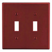 Hubbell Wallplate 2-Gang 2) Toggle Red - P2R