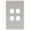 Face Plate Rear-Loading 4 Port Single Gang Gray