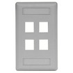 Hubbell Face Plate Rear-Loading 4 Port Single Gang Gray - IFP14GY