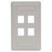 Hubbell Face Plate Rear-Loading 4 Port Single Gang Office White - IFP14OW