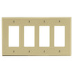 Hubbell Wallplate 4-Gang 4) Decorator Ivory - P264I