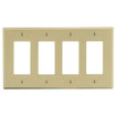 Hubbell Wallplate 4-Gang 4) Decorator Ivory - P264I