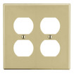 Hubbell Wallplate M-Size 2-Gang 2) Duplex Ivory - PJ82I