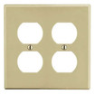 Hubbell Wallplate M-Size 2-Gang 2) Duplex Ivory - PJ82I