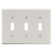 Hubbell Wallplate M-Size 3-Gang 3) Toggle Light Almond - PJ3
