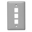 Hubbell Plate Wall Label-Less 1-Gang 3- Port Gray - NSP13GY