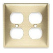 Hubbell Duplex Cover Plate 2 Gang Brass