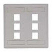 Single-Gang Keystone Wallplate  6-Port  Light Almond/Office White