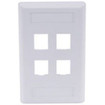 Face Plate  Rear-Loading  4 Port  Single Gang  White