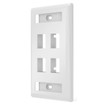 Hubbell Face Plate Rear-Loading 4 Port Single Gang White - IFP14W