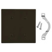 Hubbell Wallplate 2-Gang 2 Strap Mount Blank Brown - P24