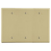 Hubbell Wallplate 3-Gang 3 Box Mount Blank Ivory - P33I